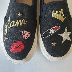 Children's Place Black Glam Sneakers Size 11 Girls